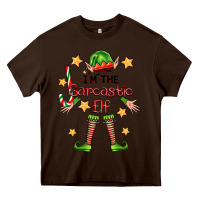 Chocolate Brown im the sarcastic elf Heavy Core Tee - FaDigitalArtStudio