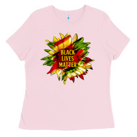 Bubblegum Pink black lives matter sunflower Ladies Tee - HRA Design Shop