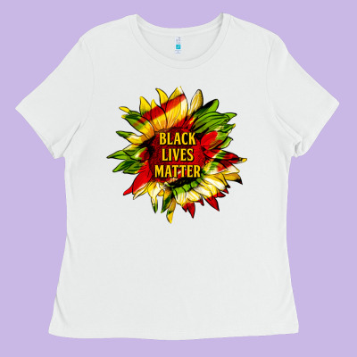 Black Lives Matter Sunflower Ladies Tee Designed By Hra Design Shop