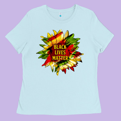 Black Lives Matter Sunflower Ladies Tee Designed By Hra Design Shop
