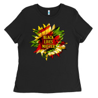 Black black lives matter sunflower Ladies Tee - HRA Design Shop