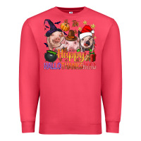 Cardinal Happy Hallothanksmas Pigs Premium Sweatshirt - NancyCooperArtShop