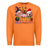 Carrot Happy Hallothanksmas Pigs Premium Sweatshirt - NancyCooperArtShop
