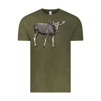 Vintage Olive Moose Buck Deer Vintage Tee - LillyAllenDesigns