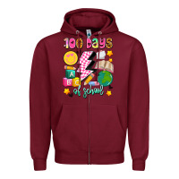 Burgundy 100 days of school Zipper Hoodie - Artiststas