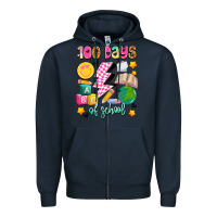 Navy 100 days of school Zipper Hoodie - Artiststas