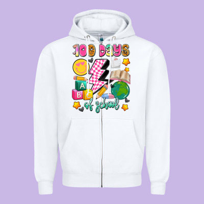 100 Days Of School Zipper Hoodie Designed By Artiststas