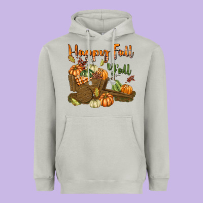 Happy Fall Y'all Heavyweight Hoodie Designed By Texasbilliewilder