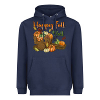 Navy Happy Fall Y'all Heavyweight Hoodie - texasbilliewilder