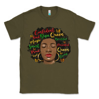 Army Green afro diva Classic Tee - MaliasSmallBusiness