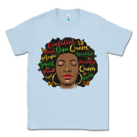 Dusty Blue afro diva Classic Tee - MaliasSmallBusiness