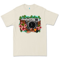 Bone floral lotus leaf film roll vintage camera Premium Tee - FaDigitalArtStudio