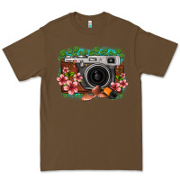 Cacao floral lotus leaf film roll vintage camera Premium Tee - FaDigitalArtStudio