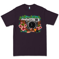 Plum floral lotus leaf film roll vintage camera Premium Tee - FaDigitalArtStudio