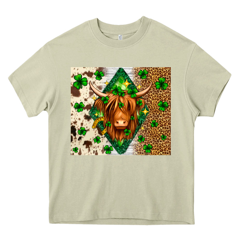 St. Patrick's Day Highland Cow Heavy Core Tee by Neo Western | Teevron