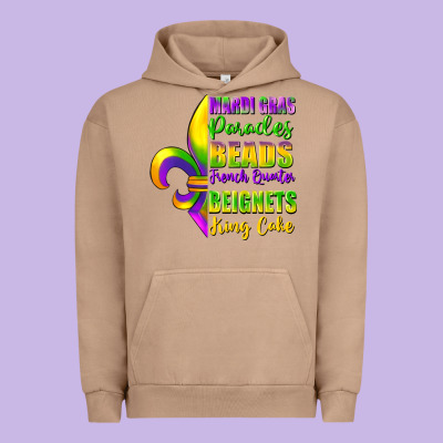 Mardi Gras Parades Beads Urban Hoodie Designed By Fadigitalartstudio