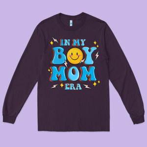In My Boy Mom Era Long Sleeve Tee Designed By Maliassmallbusiness