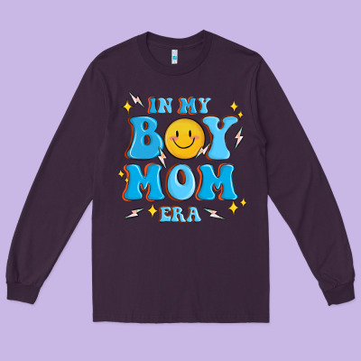 In My Boy Mom Era Long Sleeve Tee Designed By Maliassmallbusiness