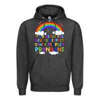 Charcoal Heather it's a beautiful day to respect other people's pro Zipper Hoodie - Artiststas