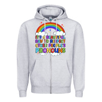 Heather Grey it's a beautiful day to respect other people's pro Zipper Hoodie - Artiststas
