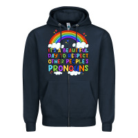 Navy it's a beautiful day to respect other people's pro Zipper Hoodie - Artiststas
