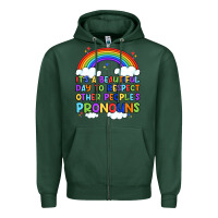 Sports Green it's a beautiful day to respect other people's pro Zipper Hoodie - Artiststas