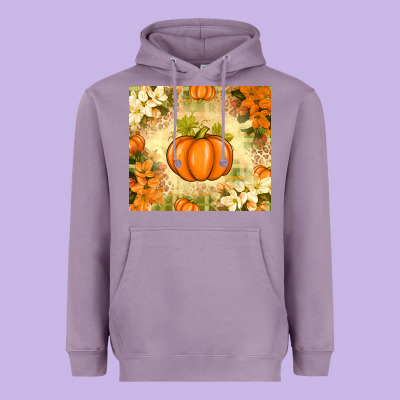 Fall Pumpkins With Flowers Heavyweight Hoodie Designed By Texasbilliewilder