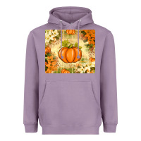 Lavender Fall Pumpkins with Flowers Heavyweight Hoodie - texasbilliewilder