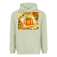 Matcha Fall Pumpkins with Flowers Heavyweight Hoodie - texasbilliewilder