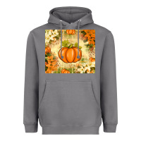 Storm Fall Pumpkins with Flowers Heavyweight Hoodie - texasbilliewilder