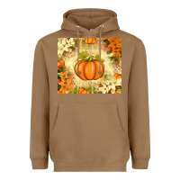 Toasted Coconut Fall Pumpkins with Flowers Heavyweight Hoodie - texasbilliewilder