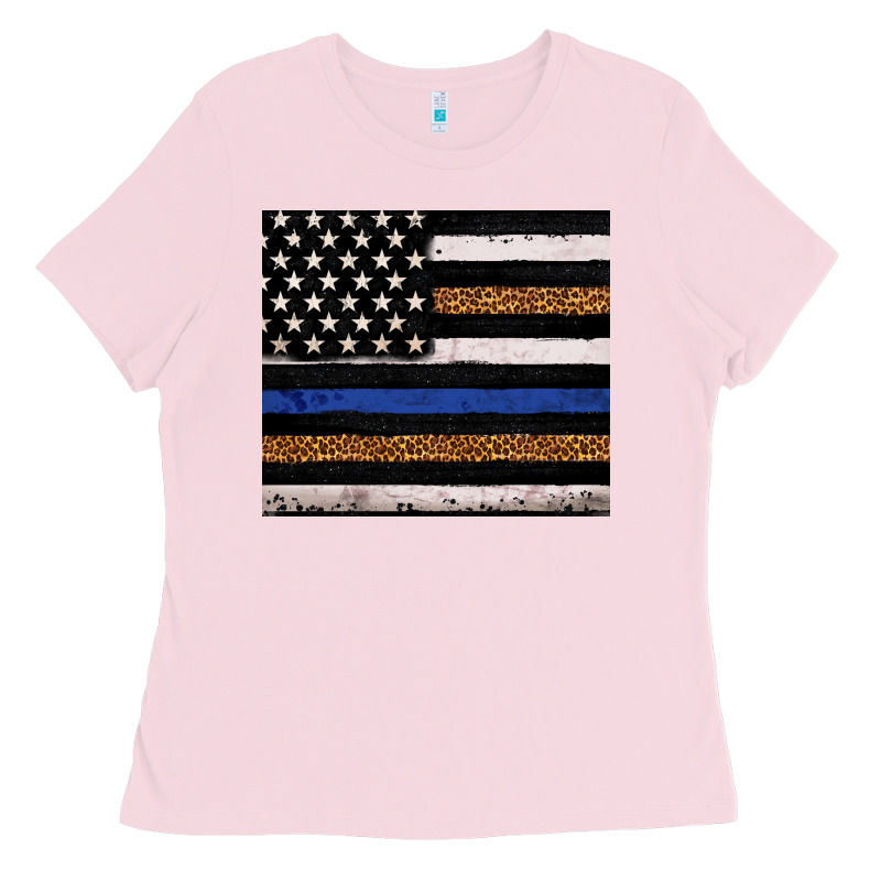 Back To Blue Usa Flag Leopard Police 20oz Tumbler Ladies Tee by Neo Western | Teevron
