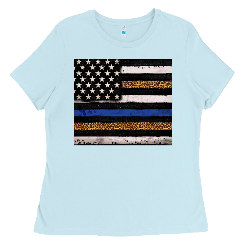 Back To Blue Usa Flag Leopard Police 20oz Tumbler Ladies Tee by Neo Western | Teevron