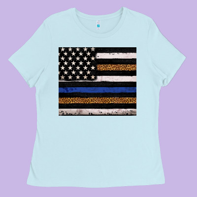 Back To Blue Usa Flag Leopard Police 20oz Tumbler Ladies Tee Designed By Neo Western