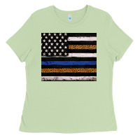 Matcha Back to blue USA flag leopard police 20oz tumbler Ladies Tee - Neo Western