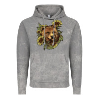 Cloud Rock bear head sunflowers Vintage Hoodie - NancyCooperArtShop
