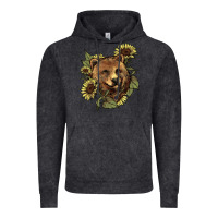 Vintage Arctic bear head sunflowers Vintage Hoodie - NancyCooperArtShop