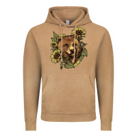 Vintage Camel bear head sunflowers Vintage Hoodie - NancyCooperArtShop