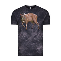 Cloud Black Red Brocket Buck Deer Vintage Tee - LillyAllenDesigns