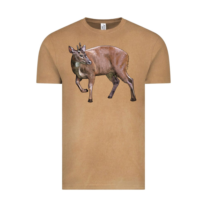 Red Brocket Buck Deer Vintage Tee by LillyAllenDesigns | Teevron