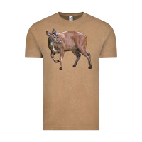Vintage Coffee Red Brocket Buck Deer Vintage Tee - LillyAllenDesigns