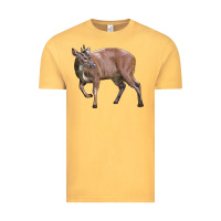Vintage Mustard Red Brocket Buck Deer Vintage Tee - LillyAllenDesigns