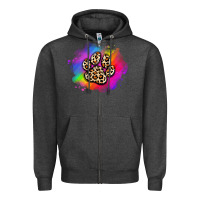 Charcoal Heather pride dog paw Zipper Hoodie - Artiststas