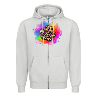 Dove Grey pride dog paw Zipper Hoodie - Artiststas