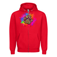 Red pride dog paw Zipper Hoodie - Artiststas
