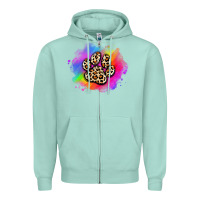 Seafoam pride dog paw Zipper Hoodie - Artiststas