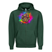 Sports Green pride dog paw Zipper Hoodie - Artiststas