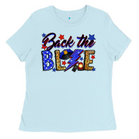 Baby Blue Back the blue with lightning bolt Ladies Tee - Neo Western