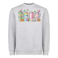 Heather Grey retro groovy easter Heavyweight Sweatshirt - MaliasSmallBusiness