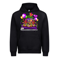 Black mardi gras farm truck back view Urban Hoodie - FaDigitalArtStudio
